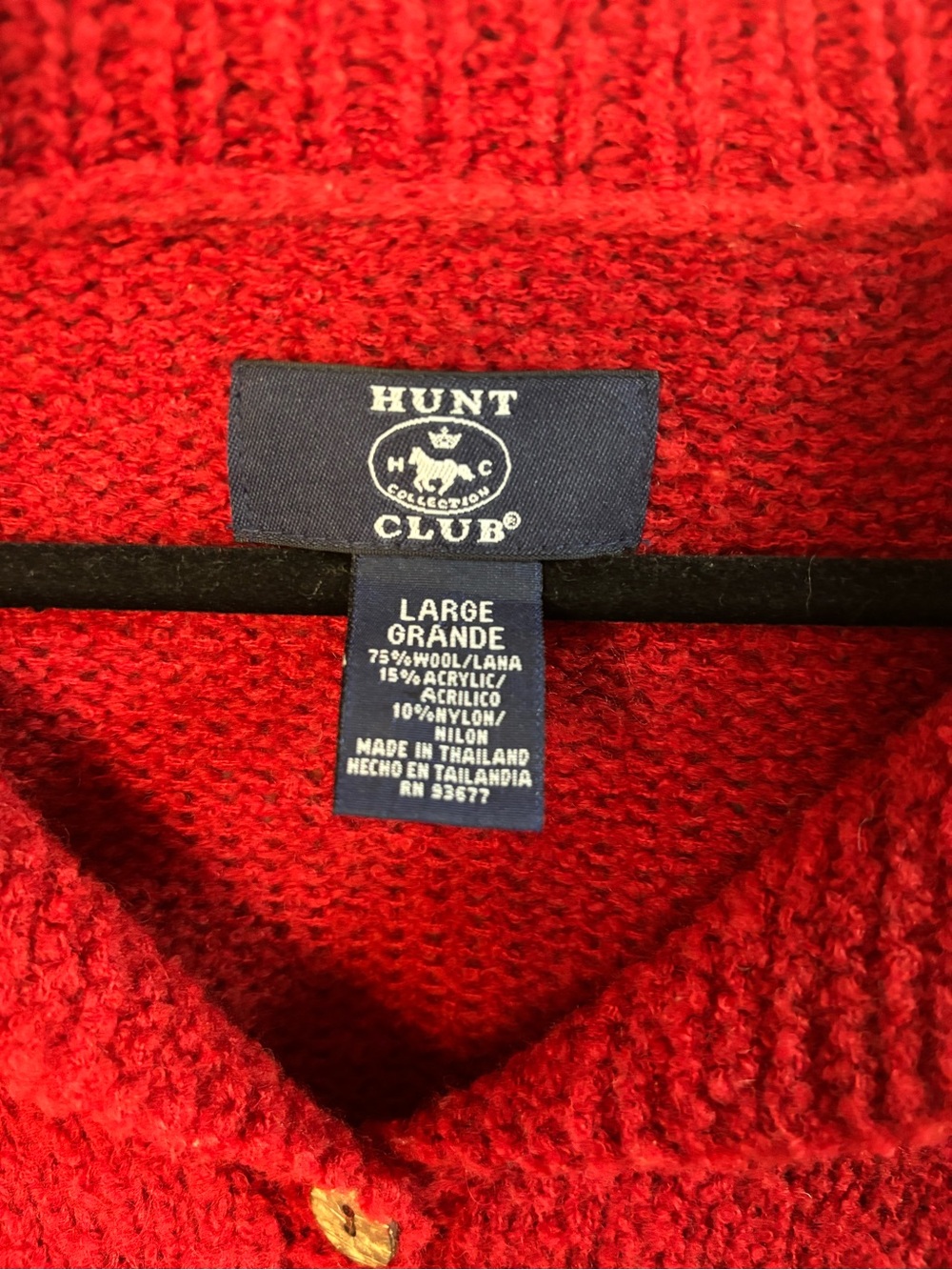Hunt Club Red wool blend Patterned Button-Front Cardigan - Picture 2 of 5